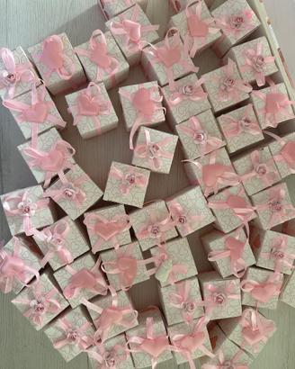 50 Scatoline portaconfetti rosa già montate