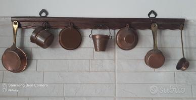 Collezione di pentoline di rame Vintagetage
