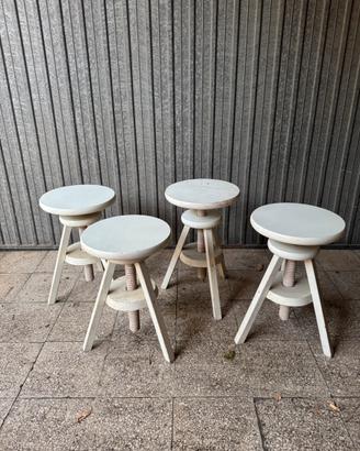4x Sgabelli regolabili in legno