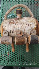 Toro Portaliquore in Legno di Betulla Vintage - Se