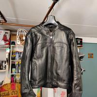 Giubbotto moto uomo nero in bufalo taglia XL
