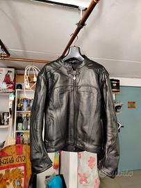 Giubbotto moto uomo nero in bufalo taglia XL