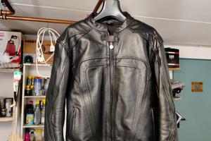 Giubbotto moto uomo nero in bufalo taglia XL