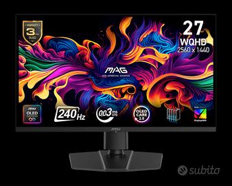 Monitor Gaming Qd - Oled Msi 273qp x24 240hz Nuovo