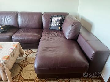 Divano letto in vera pelle