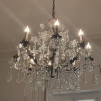 Lampadario cristallo 8 bracci/luci lega d’argento