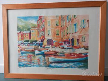 Litografia aquarellata originale Ettore Sardo 