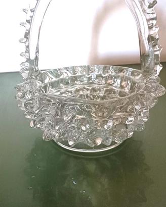 Cestino Vetro Rostrato Murano Barovier & Toso
