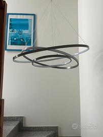 lampada LED a sospensione  nero opaco in acciaio