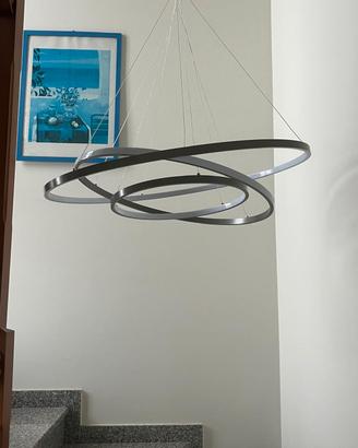 lampada LED a sospensione  nero opaco in acciaio