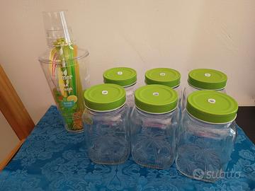 Set cocktail jar barattoli vetrocannucce