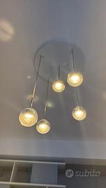 Lampadario di design 5 lampade led kundalini DEW