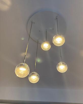Lampadario di design 5 lampade led kundalini DEW