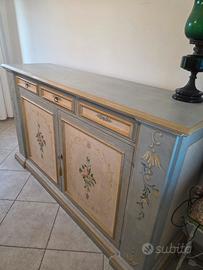 Madia- credenza in legno decorata dim 212x120hx60p