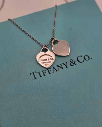COLLANA TIFFANY & CO ARGENTO 925 DOUBLE HEART TAG