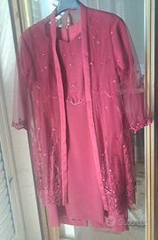Completo sartoriale abito e mantella ricamata XL