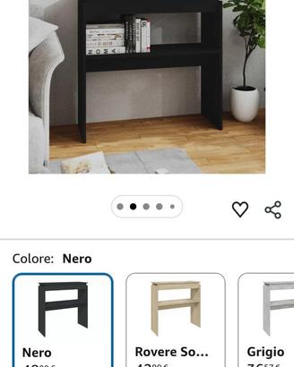 Tavolino consolle nera