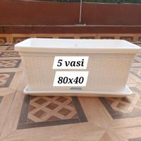 vandesi vasi con rotelle  e sottovaso,misura 80x40
