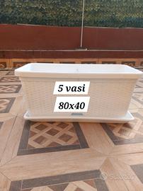 vandesi vasi con rotelle  e sottovaso,misura 80x40