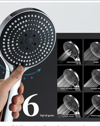 Soffione Doccia - 6 getti diversi