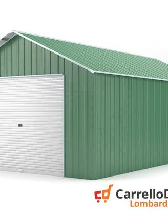 Baracca cantiere box 438x724 con saracinesca verde