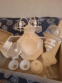 Set applique legno ferro battuto vintage 50 euro 