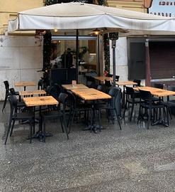 Ombrellone 4x4mt + base ferro 75x75cm