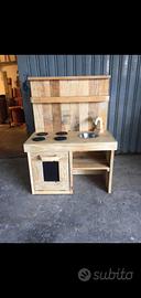 Cucina pallet legno gioco bambino bambina 