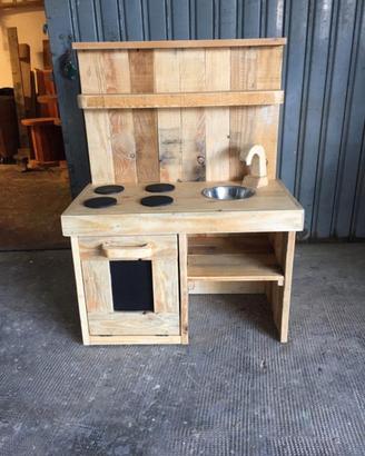 Cucina pallet legno gioco bambino bambina 