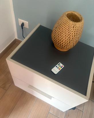 Comodino Musto 2 cassetti colore cashmere e antrac