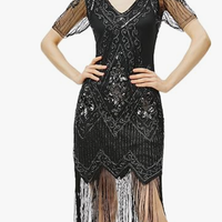 BABEYOND Vestito Anni '20 Donna con Paillettes, Pe