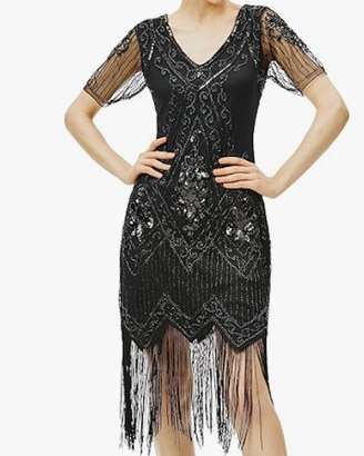 BABEYOND Vestito Anni '20 Donna con Paillettes, Pe