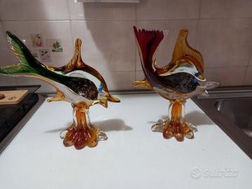 Pesci da esposizione in vetro di Murano