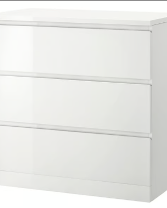 cassettiera malm bianco lucido
