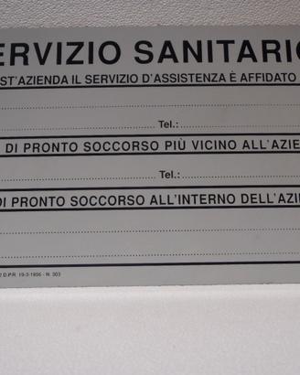 Cartello Servizio Sanitario Vintage