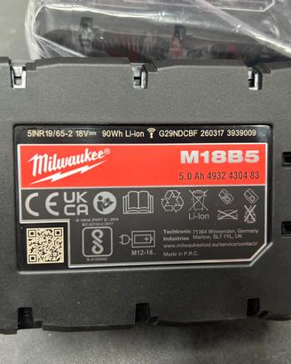 2 Batterie Milwaukee 18v 5Ah