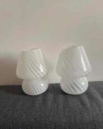 Lampade fungo mushroom lamp vetro bianco vintage