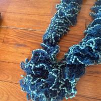 Sciarpa blu in lana