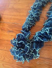 Sciarpa blu in lana