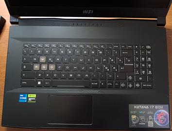 Notebook gaming MSI katana 17 b13v non funzionante