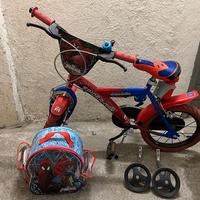 Bici Spiderman 14' + altro MONOPATTINO OMAGGIO