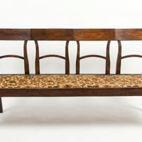 Panca classica in legno massello seduta imbottita