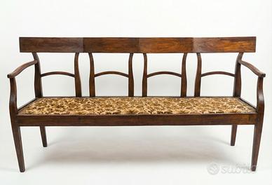 Panca classica in legno massello seduta imbottita