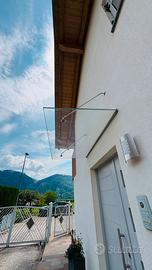 PENSILINA VETRO DOPPIO CON SUPPORTI ALLUMINIO
