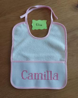 Bavaglino neonata Personalizzato nome CAMILLA