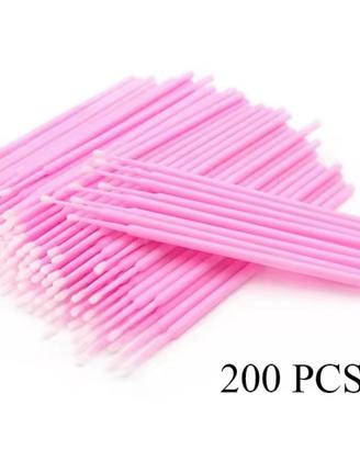 200 pz Bastoncini Applicatori Ciglia (Rosa)