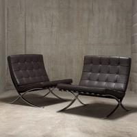 KNOLL Studio coppia di Barcelona in Pelle 04 Brown
