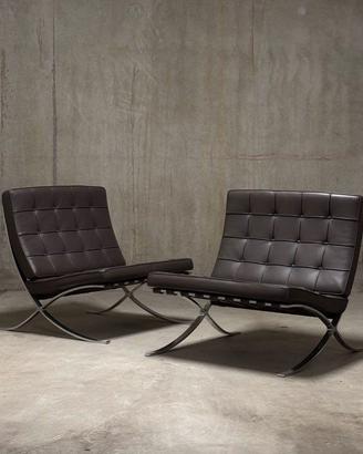 KNOLL Studio coppia di Barcelona in Pelle 04 Brown