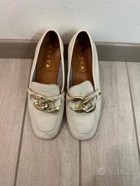 Mocassini BARCA in pelle bianca taglia 39