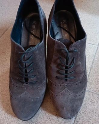 Scarpe donna camoscio colore tortora